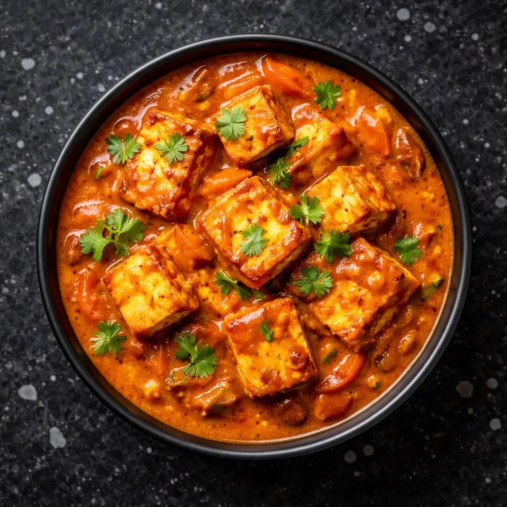 Paneer Tikka Masala wegetariańska kuchnia Pakistanu kremowe danie z paneer w sosie pomidorowym