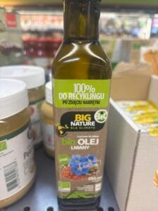 wegańskie produkty BIO z Carrefour olej lniany Big Nature