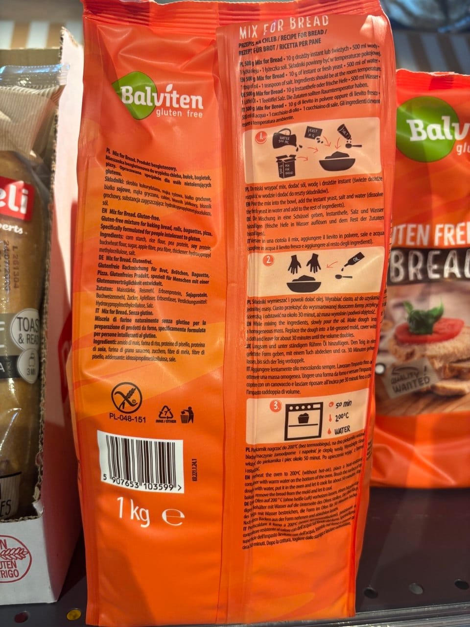 Skład i instrukcja przygotowania mieszanki Balviten Mix for Bread bez glutenu