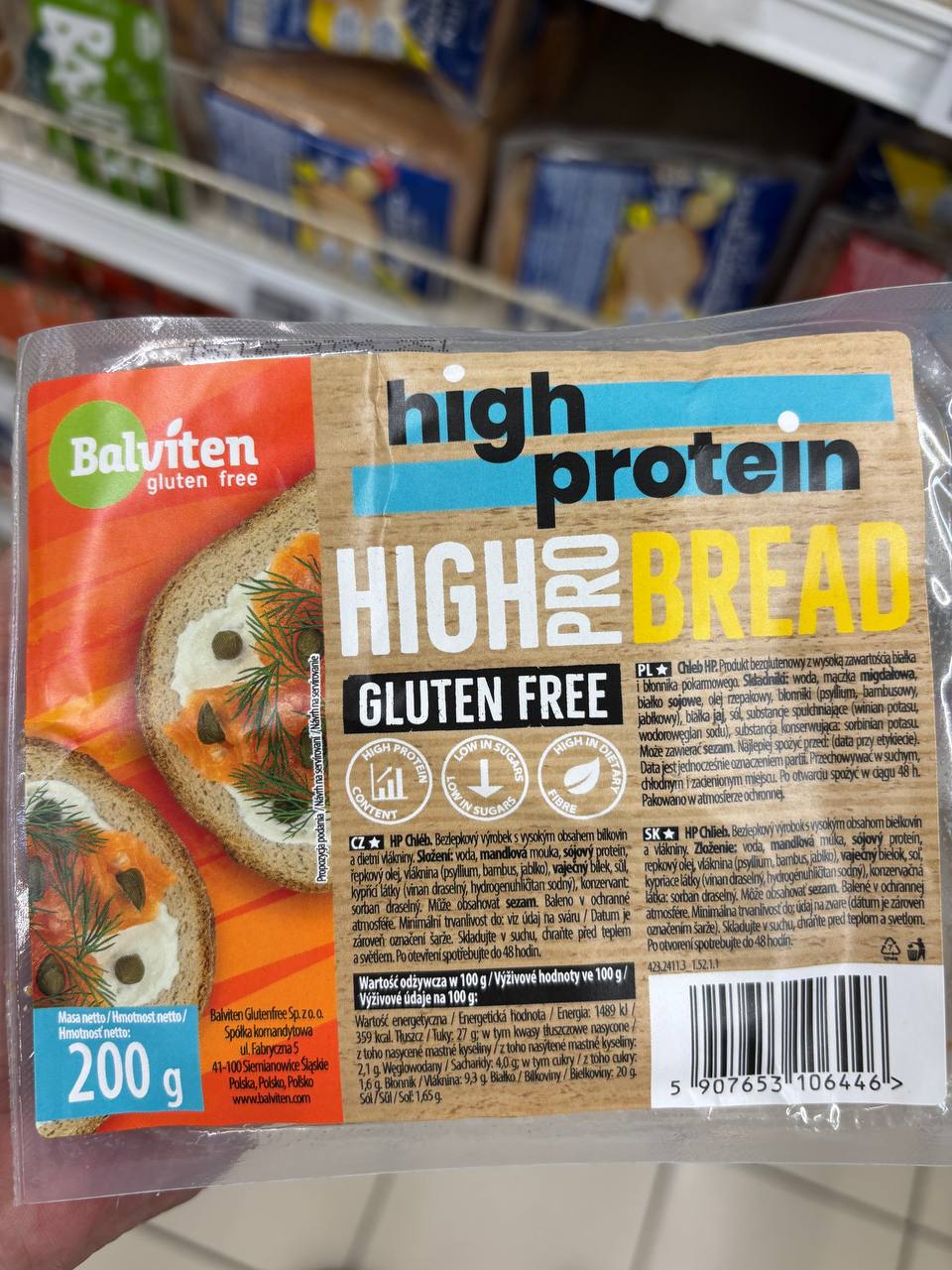 Chleb bezglutenowy Auchan Balviten High Protein gluten free 200 g