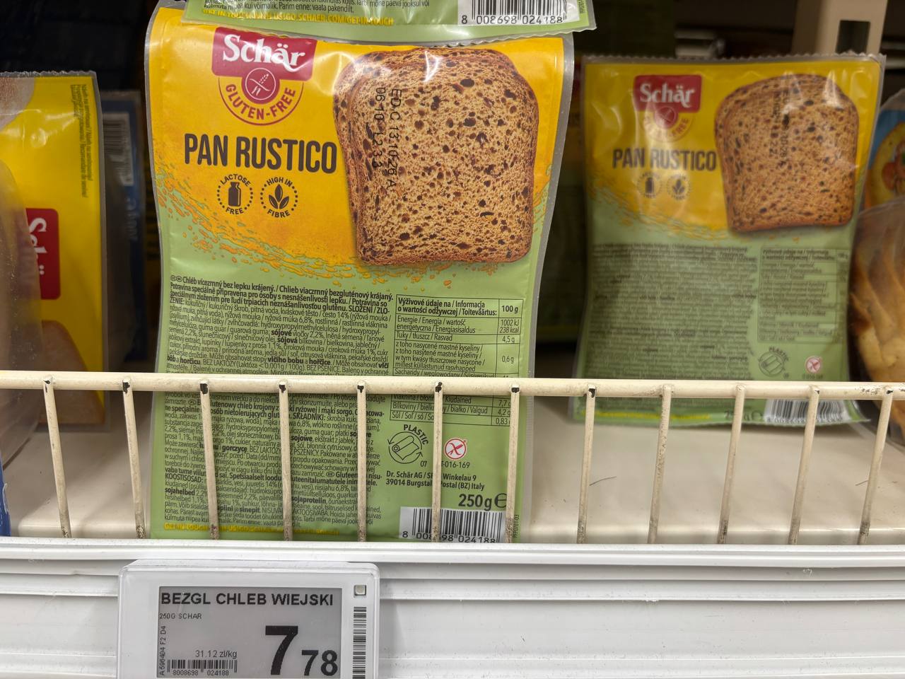 Chleb bezglutenowy Auchan Schär Pan Rustico chleb wiejski 250 g