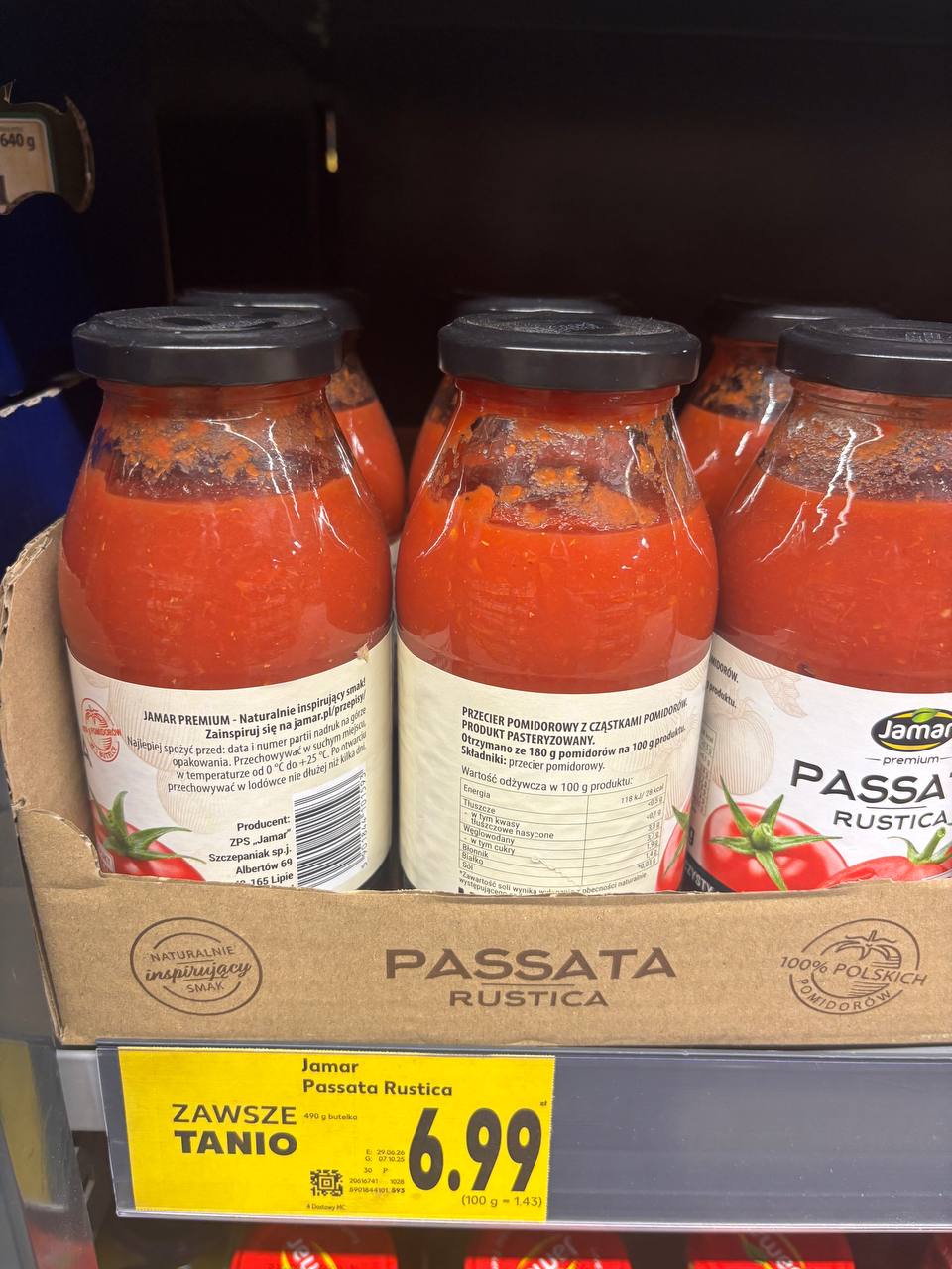 Passata Rustica z kawałkami pomidorów marki Jamar