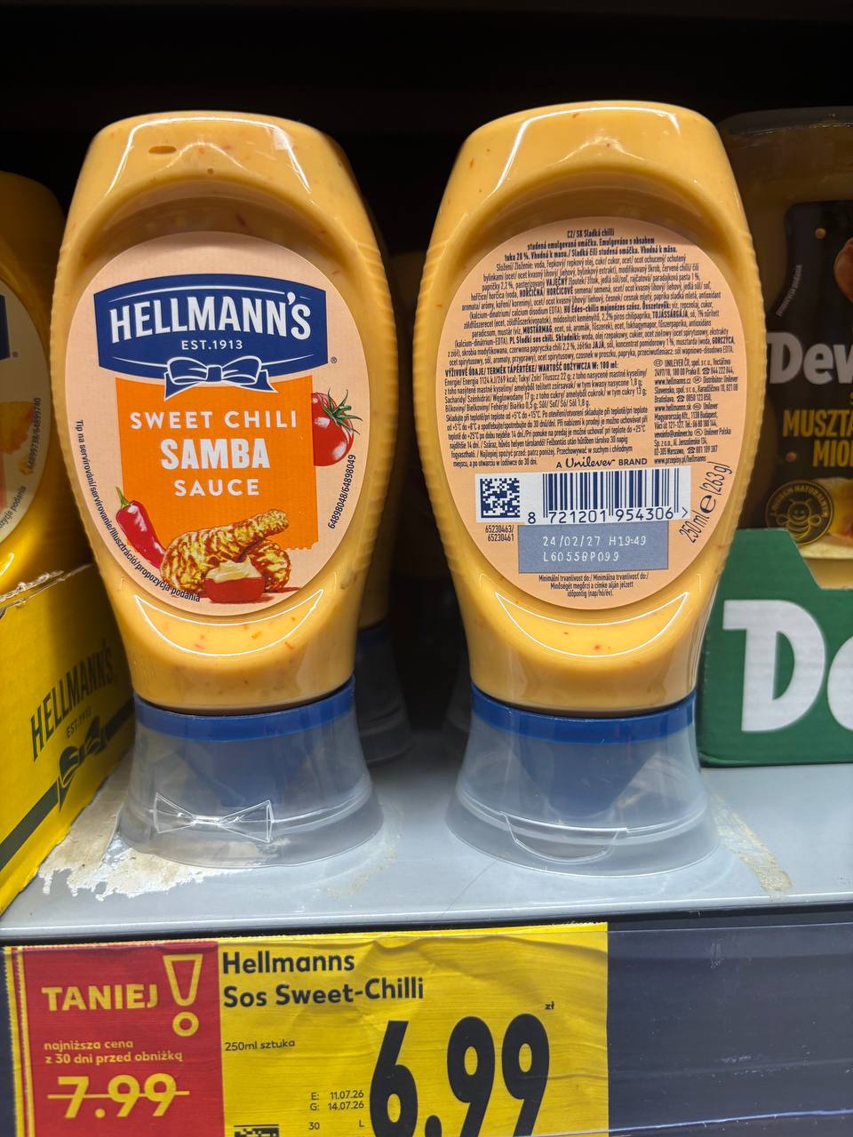 Sos Sweet Chili Samba marki Hellmann's w ofercie Kaufland