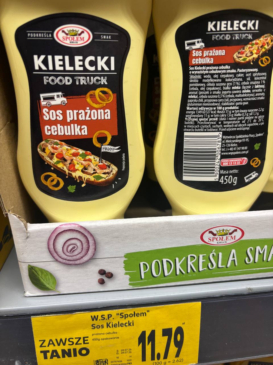 Sos Kielecki o smaku prażonej cebulki na sklepowej półce