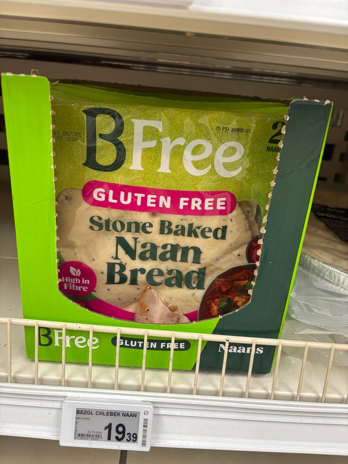 BFree Gluten Free Stone Baked Naan Bread w Auchan