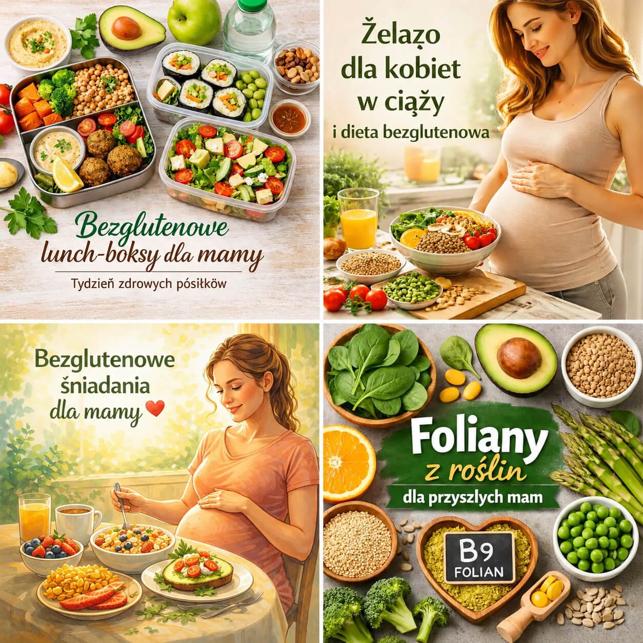 Dieta bezglutenowa w ciąży – śniadania, lunch-boksy, żelazo i foliany