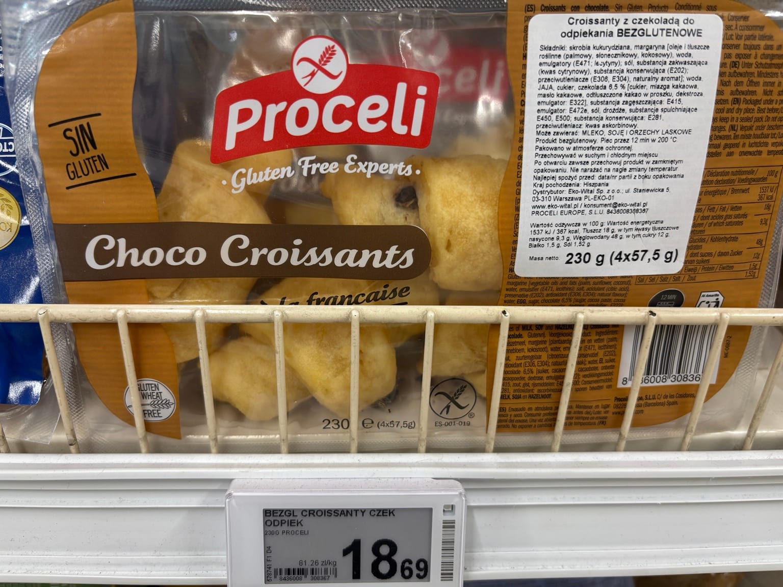 Proceli Choco Croissants bezglutenowe croissanty z czekoladą w Auchan